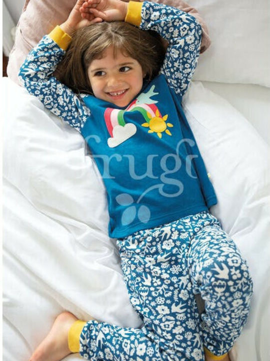 Frugi Kinder Schlafanzug Winter Baumwolle Mehrfarbig