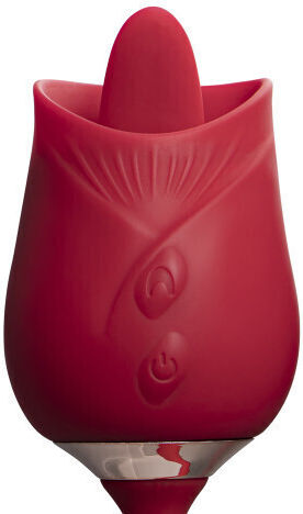 Rose Silicone Clitoral Stimulator Vibrating Tongue Classic Vibrator 38cm Pink