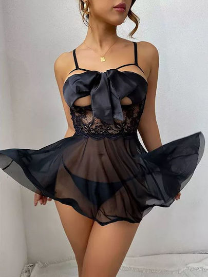 La Lolita Amsterdam Nataly Sexy Νυχτικό με Δαντέλα & Διαφάνεια Μαύρο