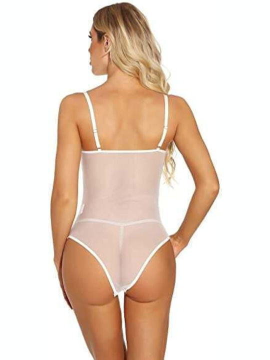 La Lolita Amsterdam Sexy Κορμάκι με Δαντέλα Λευκό