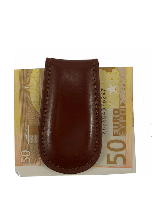 Leather Money Clip Brown