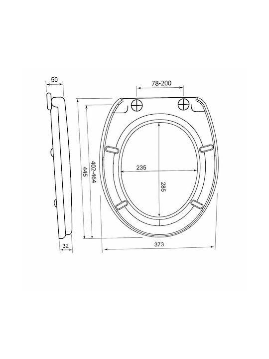 Duroplast Capac WC Plastic 44.5x37.4cm Alb