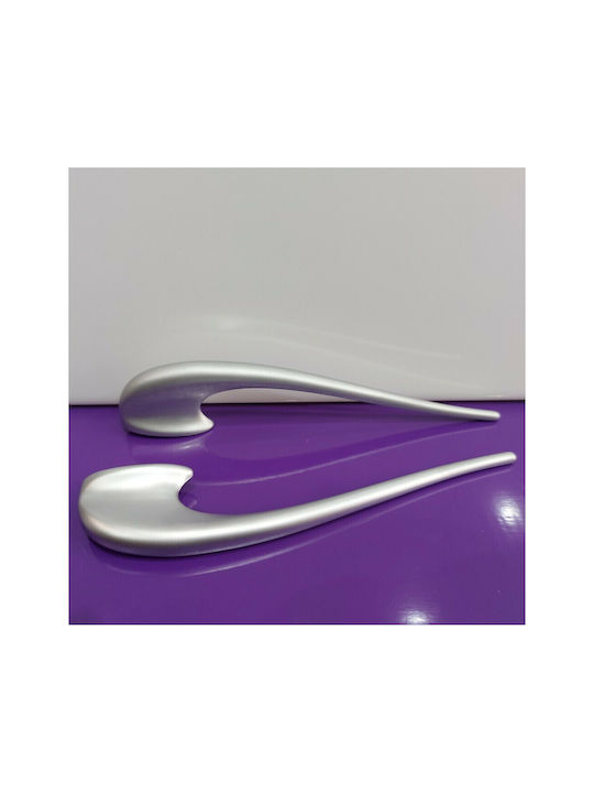 Obispa Handle Furniture made of Metallic & Zamak in Silver Color 200mm (Center Distance 32mm) 0084-032-10C1 1pcs