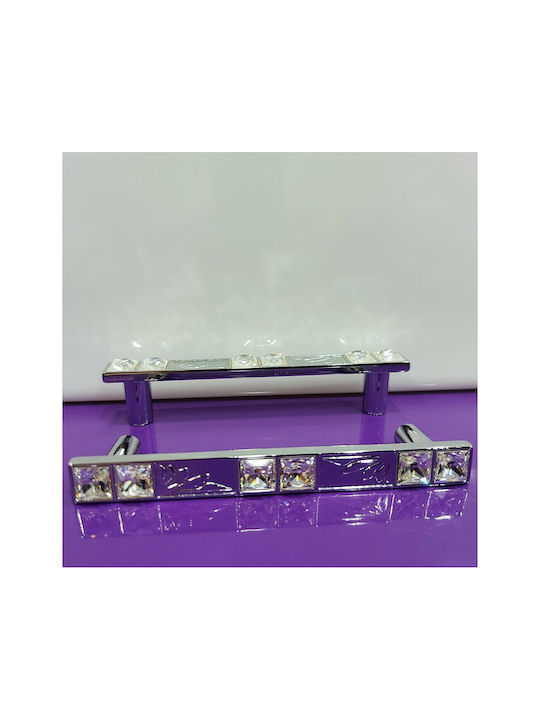 Handle Furniture made of Metallic & Zamak & Crystal Chrome 117mm (Center Distance 96mm) 0134-096-SWI1 1pcs