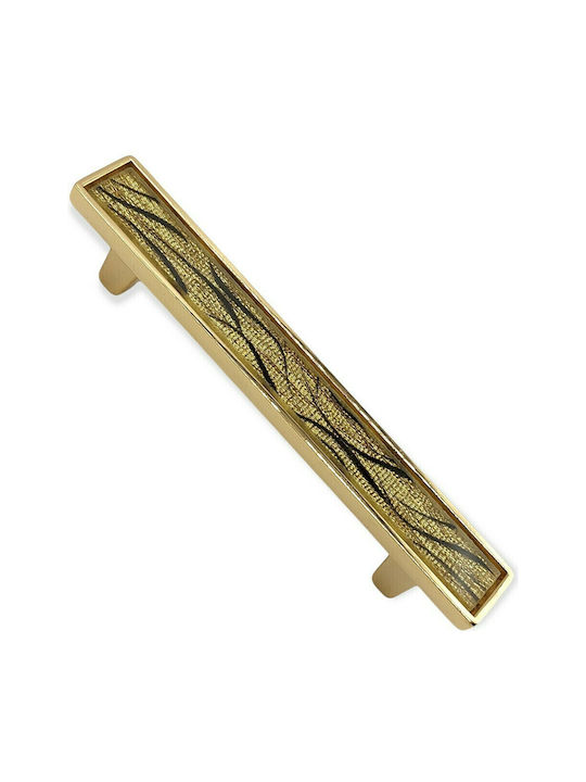 Handle Furniture made of Metallic & Zamak & Crystal in Gold Color 128mm (Center Distance 96mm) 0138-096-ORO1 1pcs
