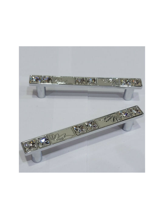 Handle Furniture made of Metallic & Zamak & Crystal Chrome 117mm (Center Distance 96mm) 0134-096-SWI1 1pcs