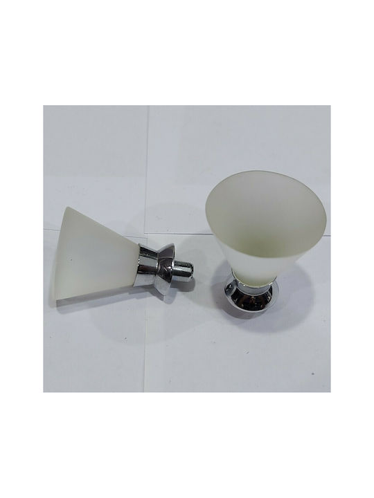 Steel-Nova Knopf Möbelgriff aus Kristall & Metallisch & Zamak in Transparent Farbe 7004-INO2 1Stück