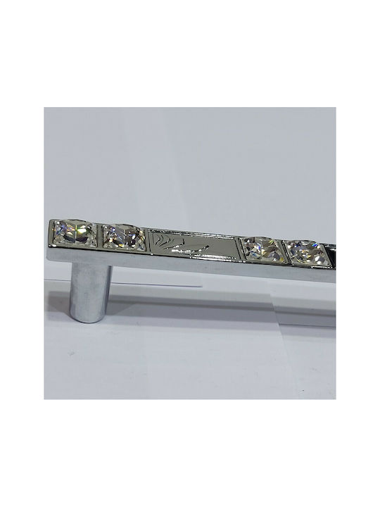 Handle Furniture made of Metallic & Zamak & Crystal Chrome 117mm (Center Distance 96mm) 0134-096-SWI1 1pcs