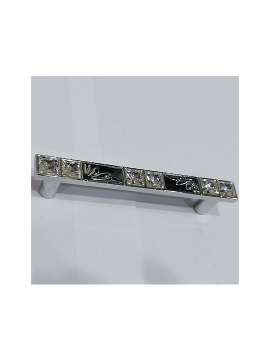 Handle Furniture made of Metallic & Zamak & Crystal Chrome 117mm (Center Distance 96mm) 0134-096-SWI1 1pcs