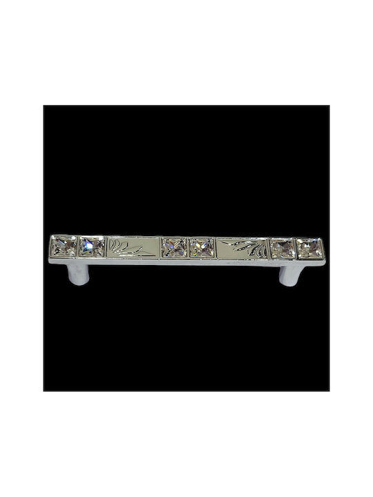 Handle Furniture made of Metallic & Zamak & Crystal Chrome 117mm (Center Distance 96mm) 0134-096-SWI1 1pcs