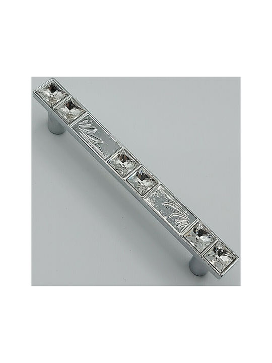 Handle Furniture made of Metallic & Zamak & Crystal Chrome 117mm (Center Distance 96mm) 0134-096-SWI1 1pcs
