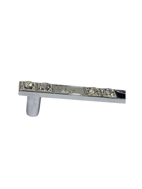 Handle Furniture made of Metallic & Zamak & Crystal Chrome 117mm (Center Distance 96mm) 0134-096-SWI1 1pcs