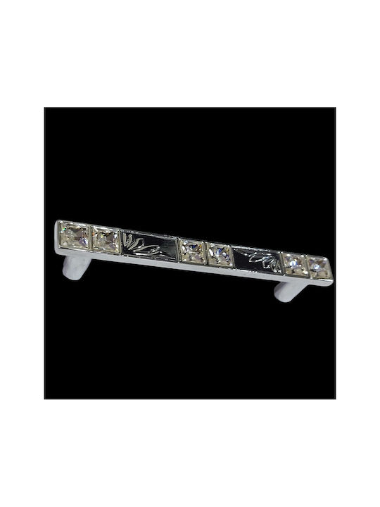 Handle Furniture made of Metallic & Zamak & Crystal Chrome 117mm (Center Distance 96mm) 0134-096-SWI1 1pcs