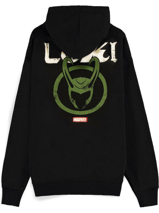 Marvel Φούτερ με Κουκούλα Μαύρο
