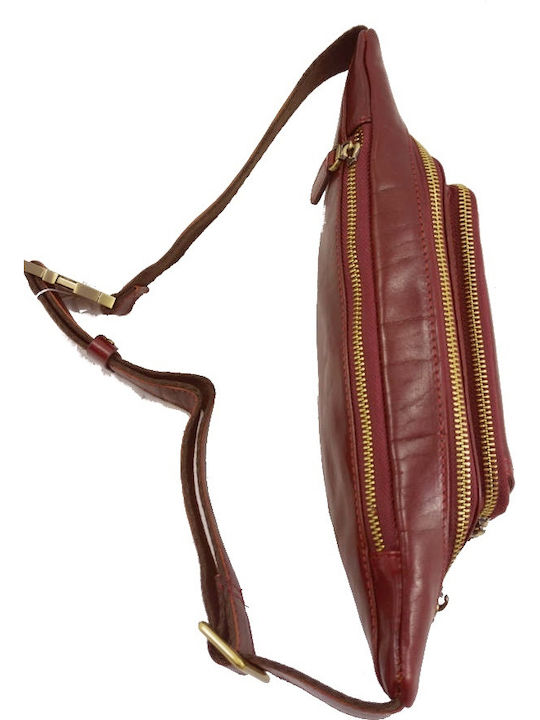 Magazin online pentru bărbați Piele Bum Bag pentru Talie Burgundy