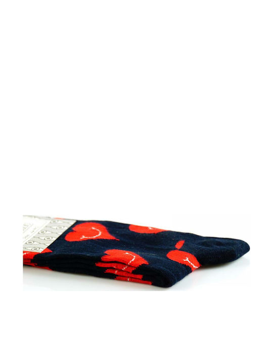 Crazy Socks Fashion Femei Șosete cu Model Albastre 1Pachet
