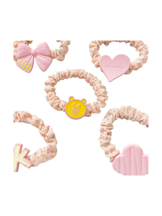 Kids Hair Ties Set Pink 5pcs FQ963-2