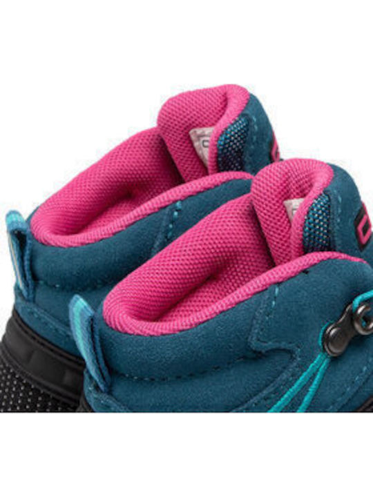 Lederne Kinderstiefeletten mit Schnürsenkeln Blau