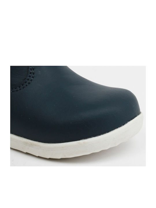 Step Up No 18-22 Paddington Kids Leather Boots with Zipper Navy Blue