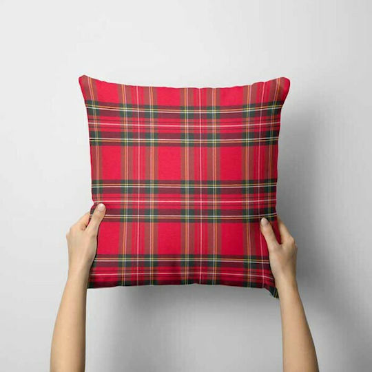 Ntampoudis Christmas Decorative Pillow Square Red 40x40cm