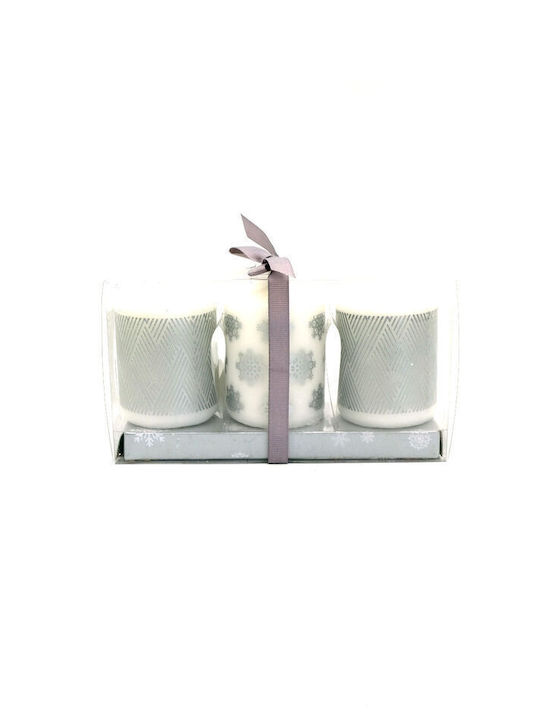 blokker Christmas Silver Candle 10cm 3pcs