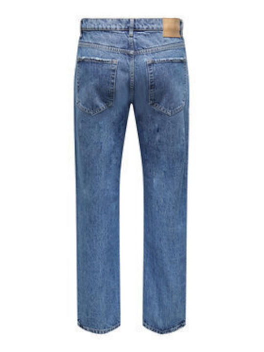 Men's Jeans Pants with Loose Fit Blue
