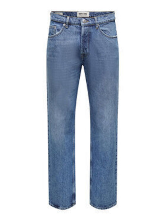 Men's Jeans Pants with Loose Fit Blue
