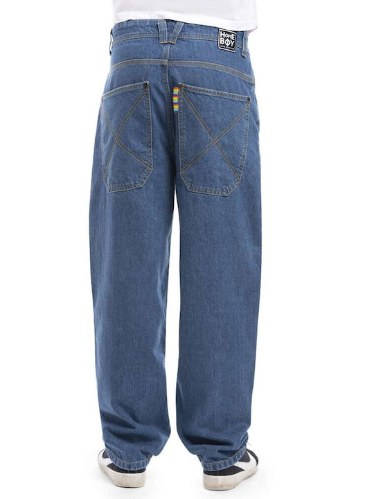 Homeboy Men's X-tra Men's Jeans Pants in Baggy Line Blue