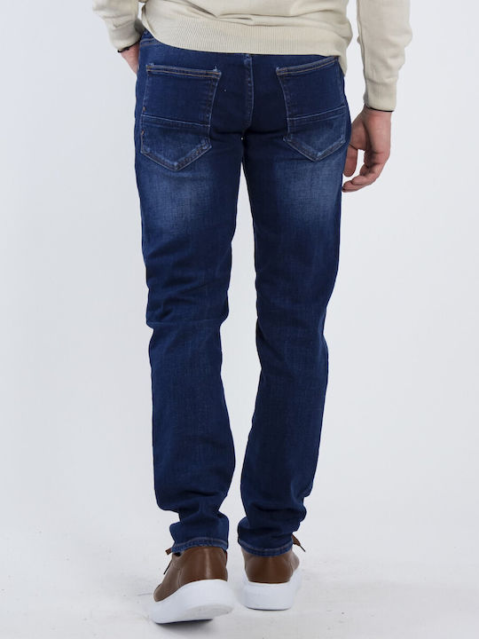 Huxley & Grace Herren Jeanshose in Slim Fit Blue