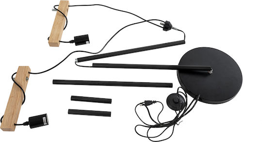 GloboStar Mindelo Floor Lamp H175xW40cm. with Socket for Bulb E27 Black