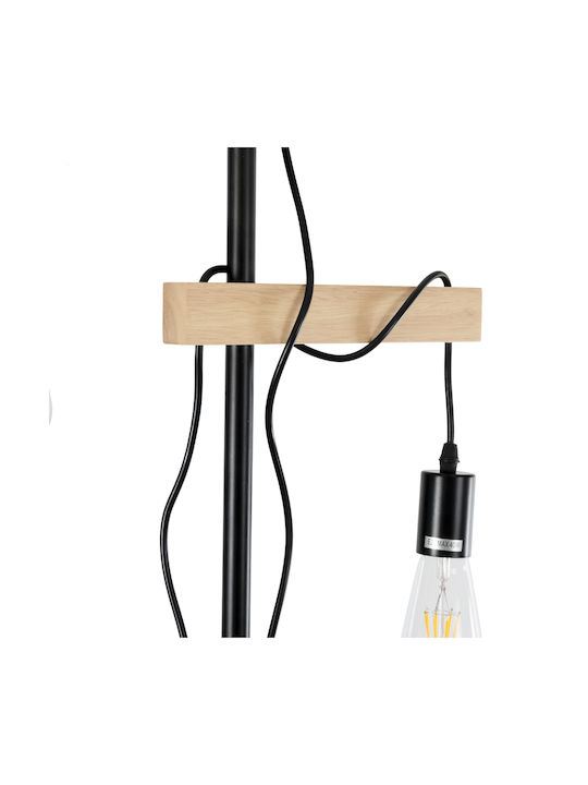 GloboStar Mindelo Floor Lamp H175xW40cm. with Socket for Bulb E27 Black