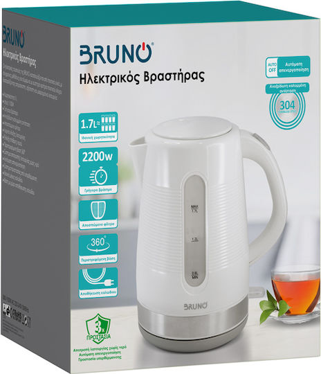 Bruno Електрическа Кана 1.7л 2200W Бяла