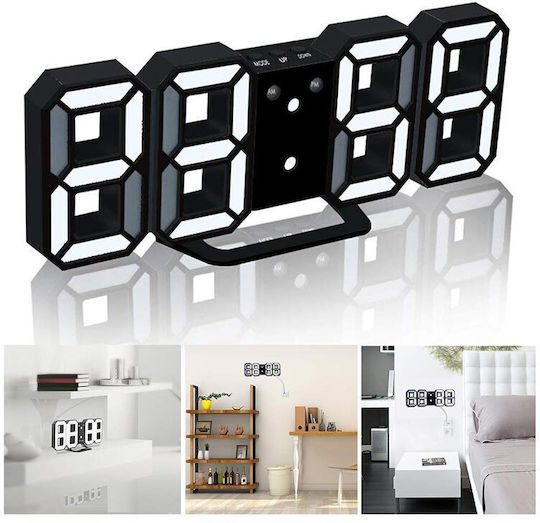 Ceas De Masă Digital Led Din Plastic Cu Ceas Deșteptător Negru AT00001561