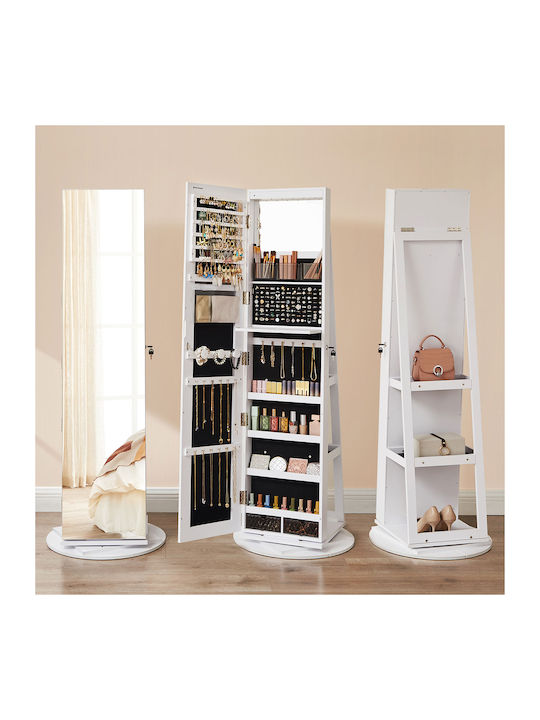 Songmics Καθρέπτης με Λευκό Ξύλινο Πλαίσιο 162x37cm