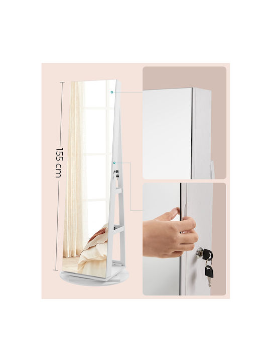 Songmics Καθρέπτης με Λευκό Ξύλινο Πλαίσιο 162x37cm