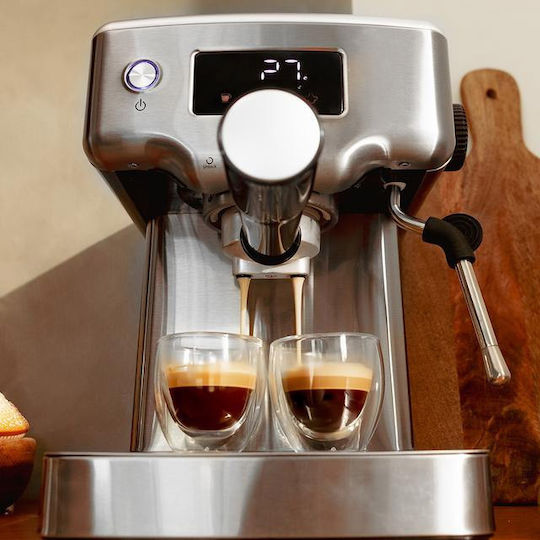 Cecotec Power Espresso 20 Barista Compact Μηχανή Espresso 1465W Πίεσης 20bar Ασημί