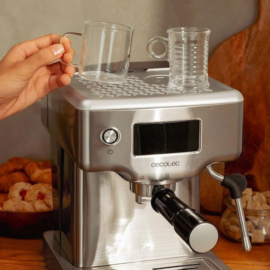 Cecotec Power Espresso 20 Barista Compact Μηχανή Espresso 1465W Πίεσης 20bar Ασημί