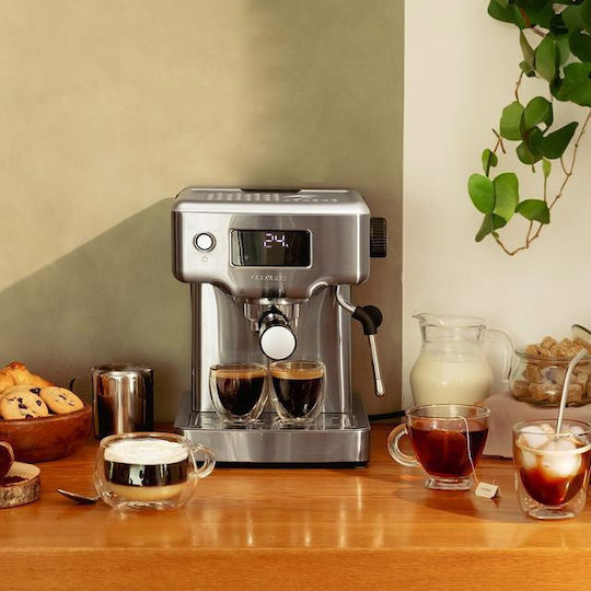 Cecotec Power Espresso 20 Barista Compact Μηχανή Espresso 1465W Πίεσης 20bar Ασημί