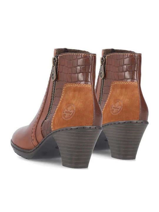 Leather Women's Ankle Boots Brown