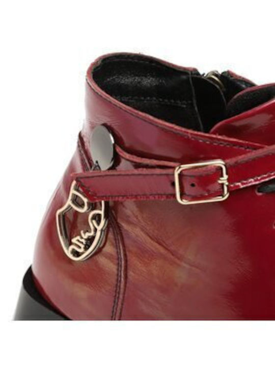 Damen Stiefeletten Burgundisch