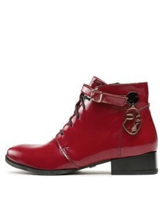 Damen Stiefeletten Burgundisch