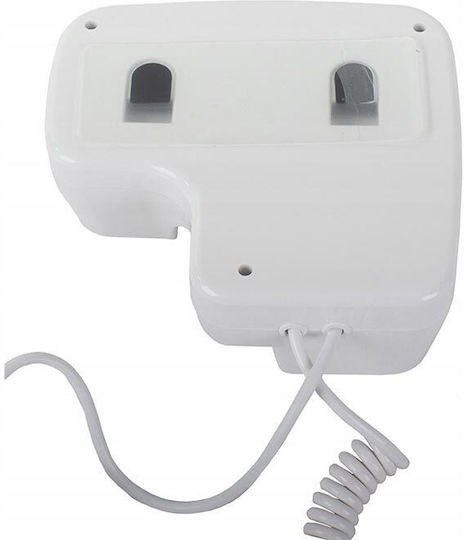 Verk Group White Hotel Hair Dryer 1.2kW with Spiral Cable up to 70cm