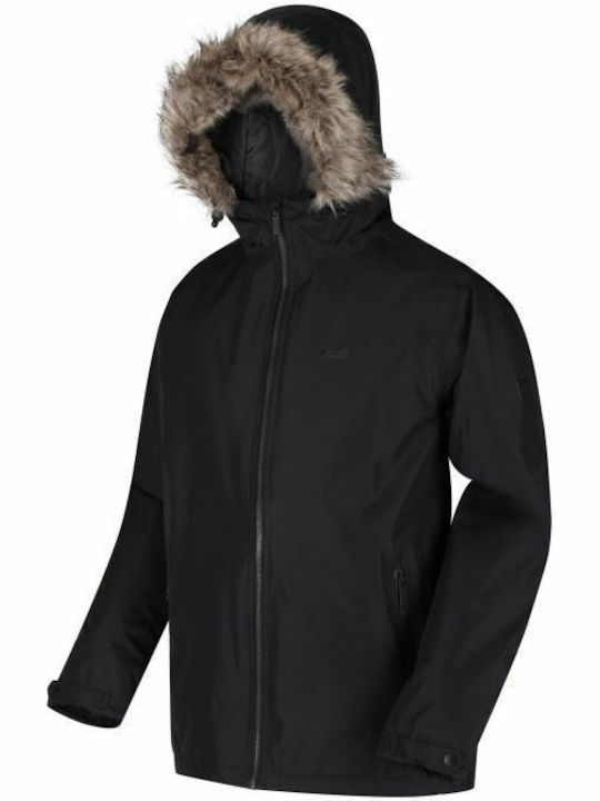 Regatta Men's Haig Herren Winter Jacke Lässig Wasserdicht Schwarz