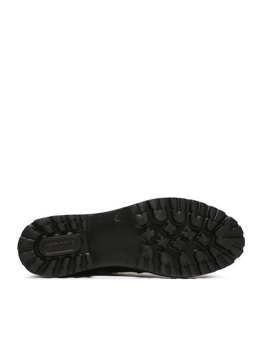 Leder Stiefeletten Damen Schwarz