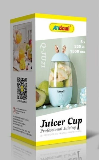 Andowl Μπλέντερ με Πλαστική Κανάτα 300 ml Γαλάζιο Q-JU21
