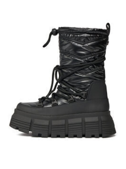 Ava Leather Women's Ankle Boots Black