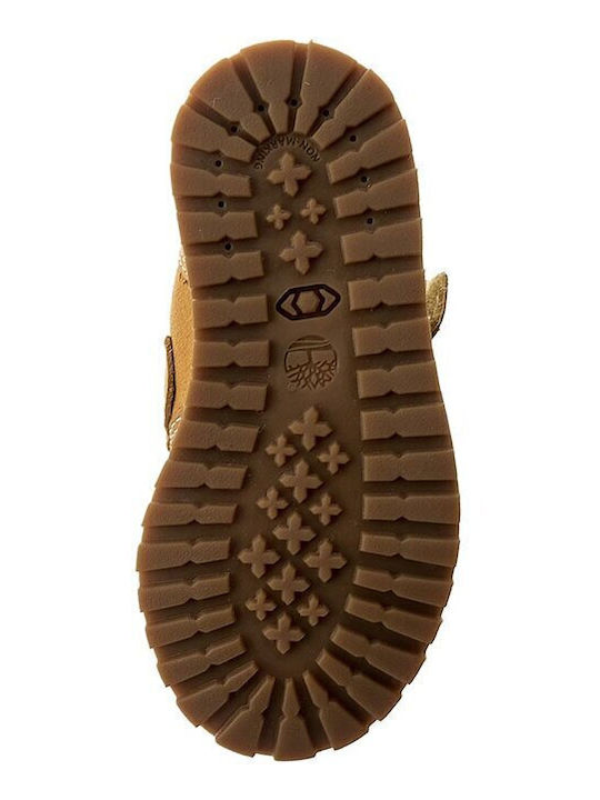 Pokey Pine Suede Kids Boots with Velcro Brown