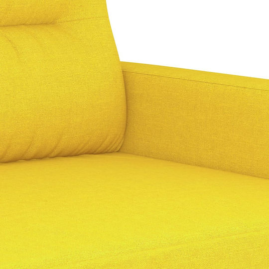 Living Room Furniture Set 3-Seater & 2-Seater & Armchair Light Yellow