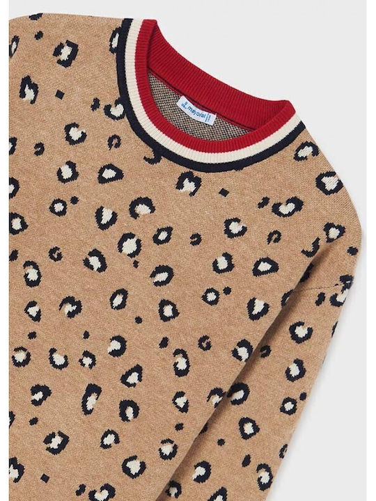 Mayoral Kids Dress Long Sleeve Coffee