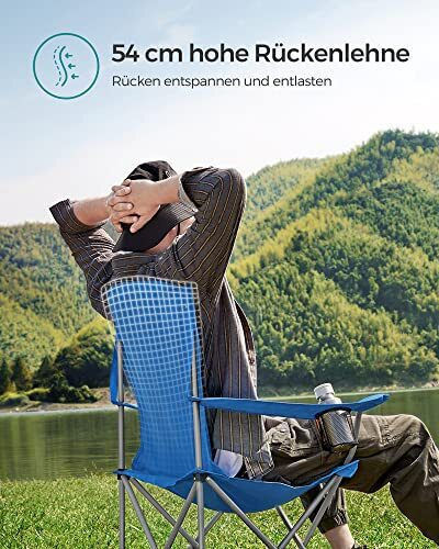 Songmics Καρέκλα Παραλίας Μπλε 60x60x110εκ. Σετ 2τμχ
